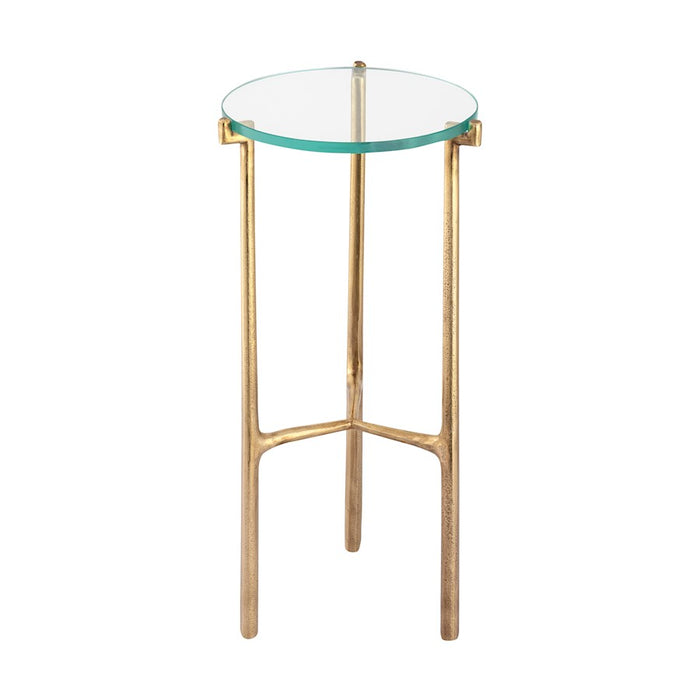 Elk Signature Bump Out Accent Table, Aged Brass