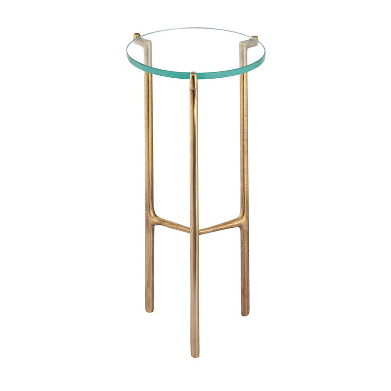 Elk Signature Bump Out Accent Table, Aged Brass