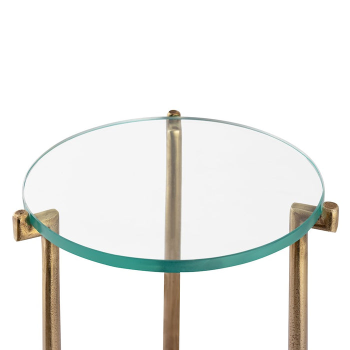 Elk Signature Bump Out Accent Table, Aged Brass