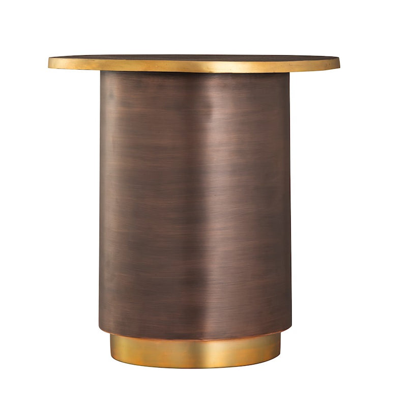 Elk Signature Pillar Side Table, Antique Bronze
