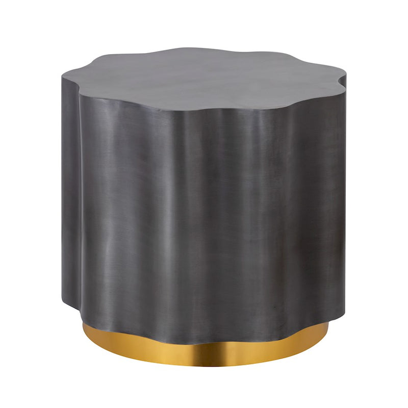 Elk Signature Agata Accent Table, Antique Zinc