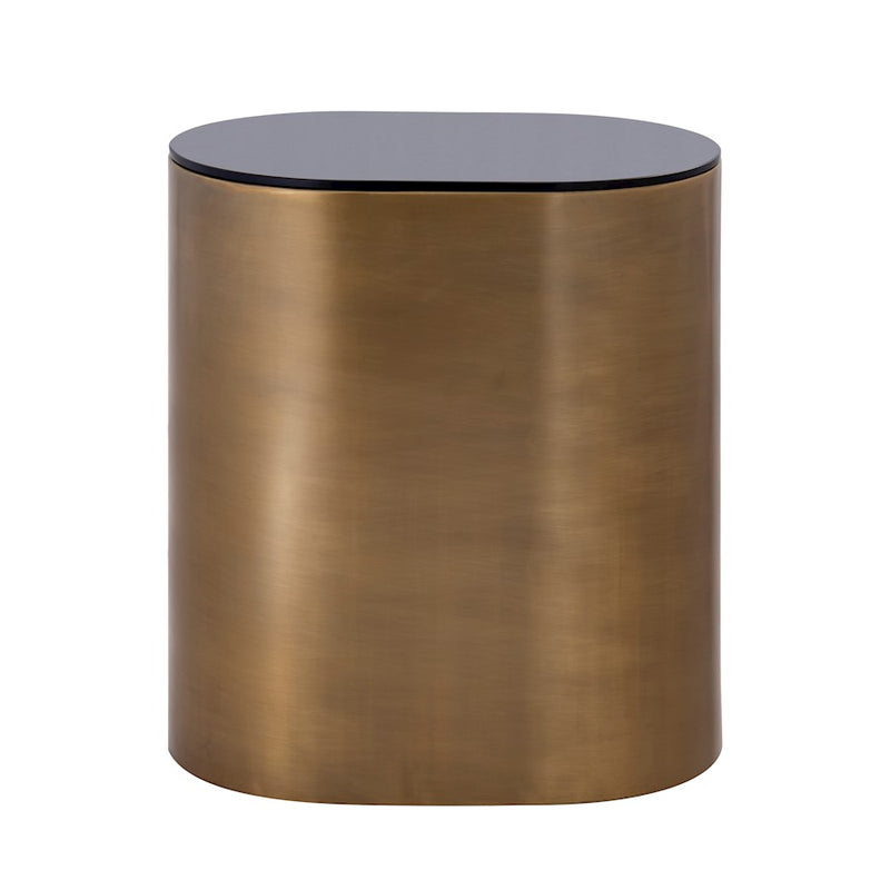 Elk Signature Pebble Accent Table, Antique Brass