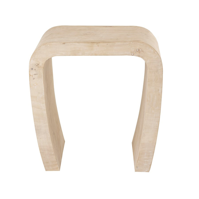 Elk Signature Clip Accent Table, White Burl