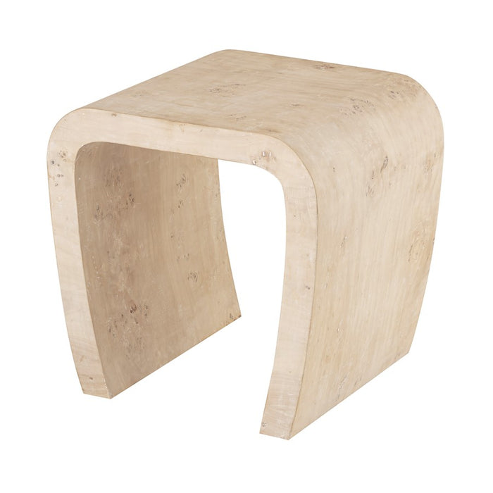 Elk Signature Clip Accent Table, White Burl