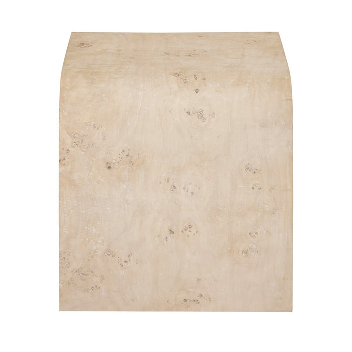 Elk Signature Clip Accent Table, White Burl