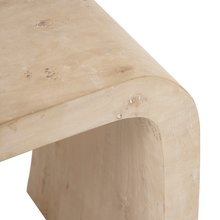 Elk Signature Clip Accent Table, White Burl