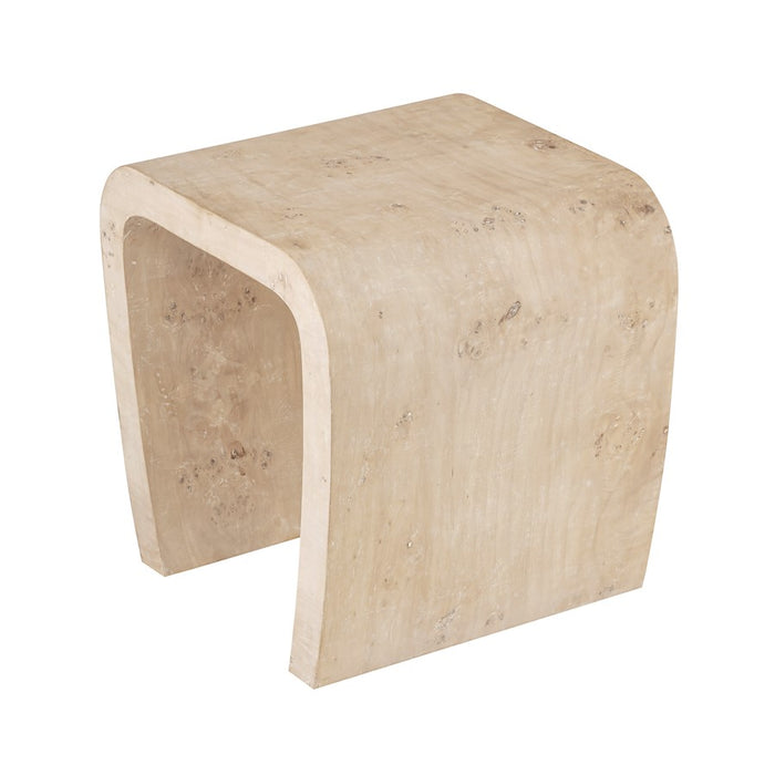 Elk Signature Clip Accent Table, White Burl