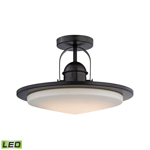 ELK Lighting Montebello 1-Light Semi Flush, Bronze/Opal, LED