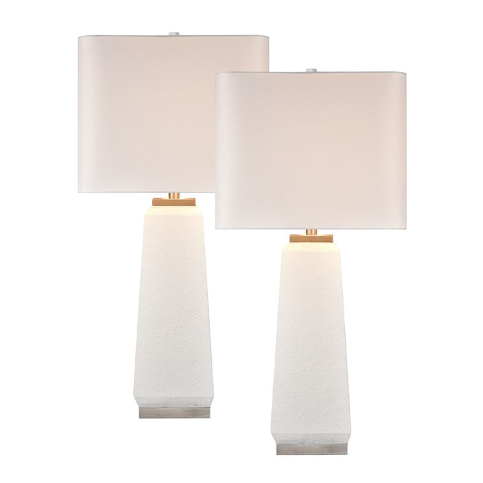 Elk Lighting Luke 34.5'' Table Lamp, Set of 2, White/White