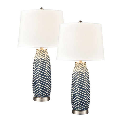 Elk Lighting Bynum 1 Light Table Lamp, Set of 2, Navy/White