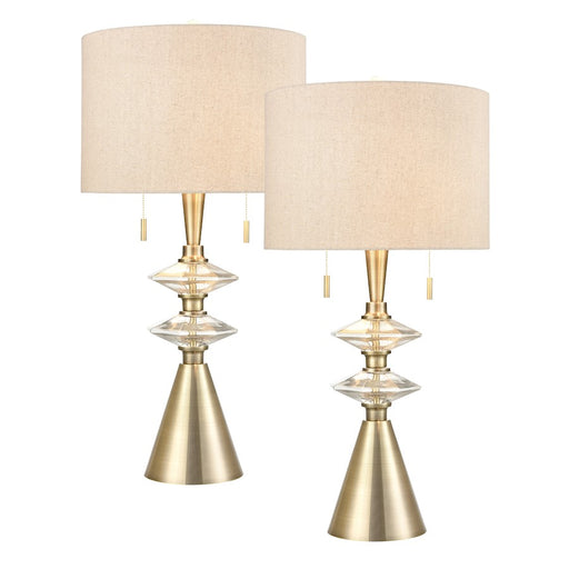 Elk Lighting Annetta 2 Light Table Lamp, Set of 2, Brass/Brown