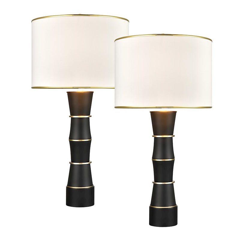 Elk Lighting Purmela 1 Light Table Lamp, Set of 2, Black/White