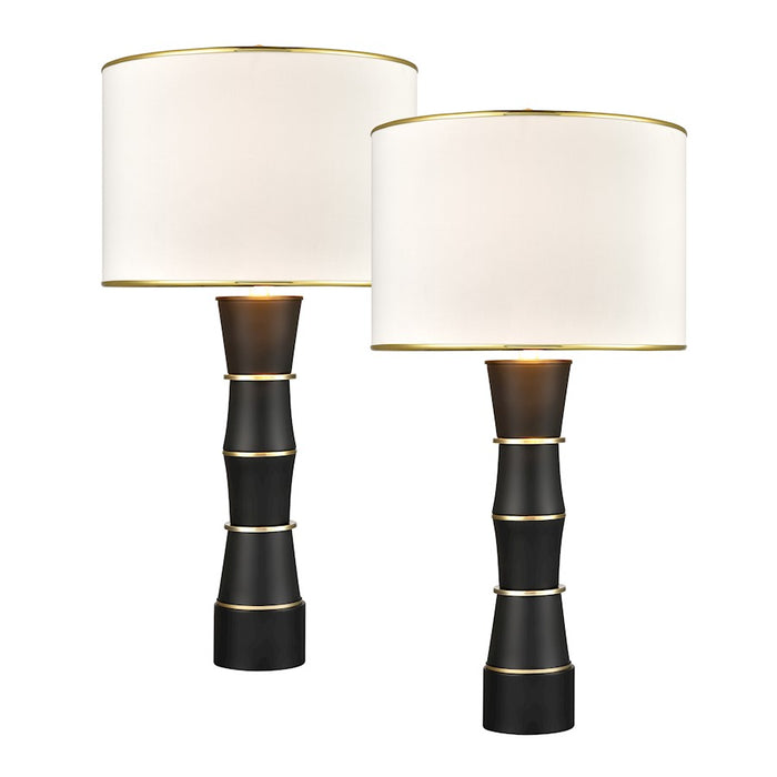 Elk Lighting Purmela 1 Light Table Lamp, Set of 2, Black/White