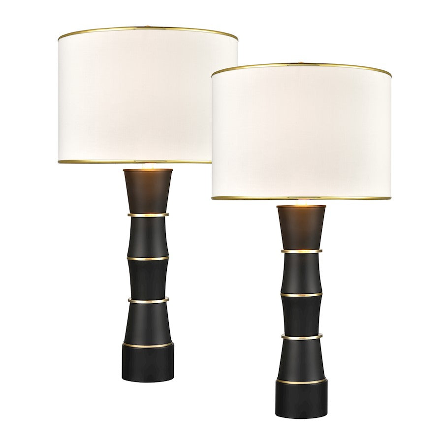 Elk Lighting Purmela 1 Light Table Lamp, Set of 2, Black/White