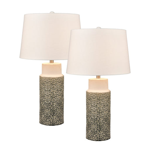Elk Lighting Tula 30'' 1 Light Table Lamp, Set of 2, Gray/White