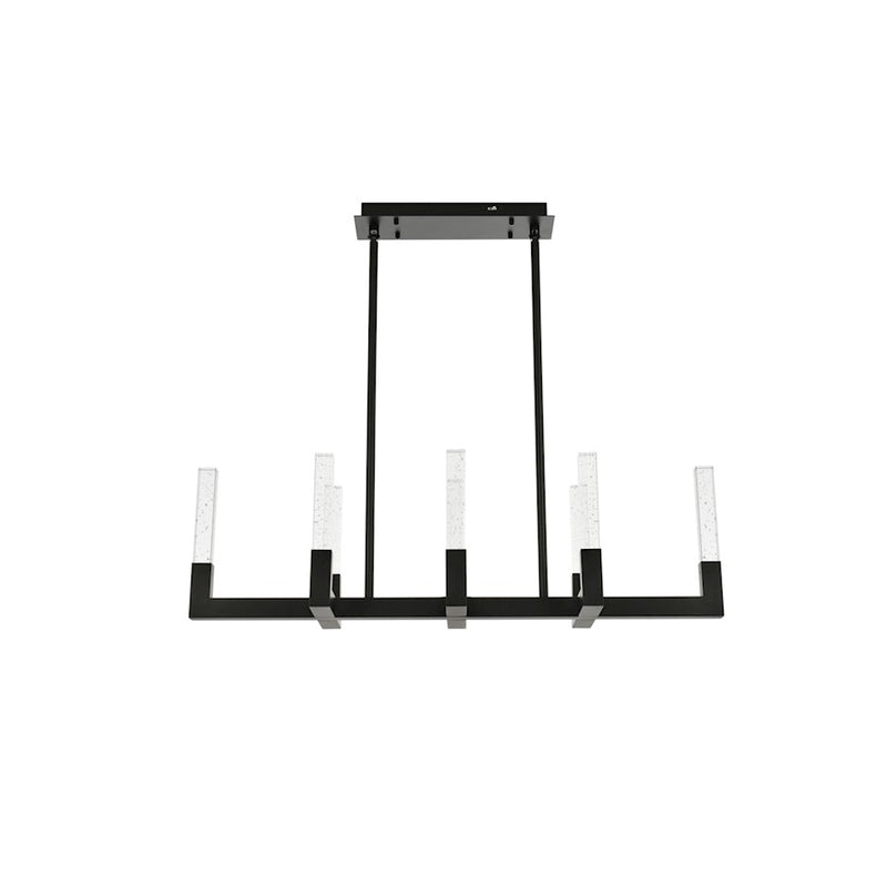 Elegant Lighting Noemi 8 Light 42" LED Pendant, Black/Clear
