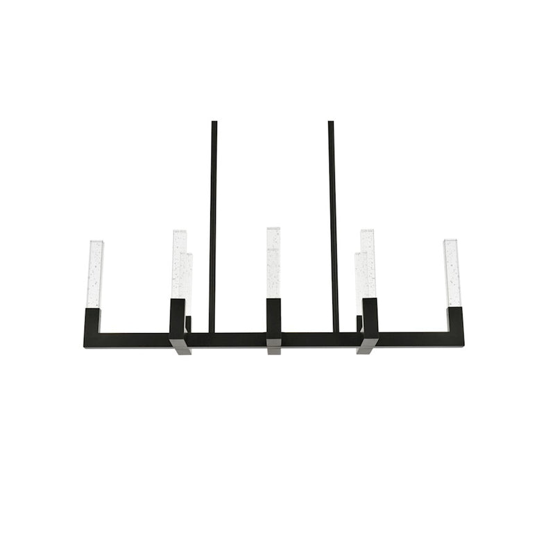Elegant Lighting Noemi 8 Light 42" LED Pendant, Black/Clear