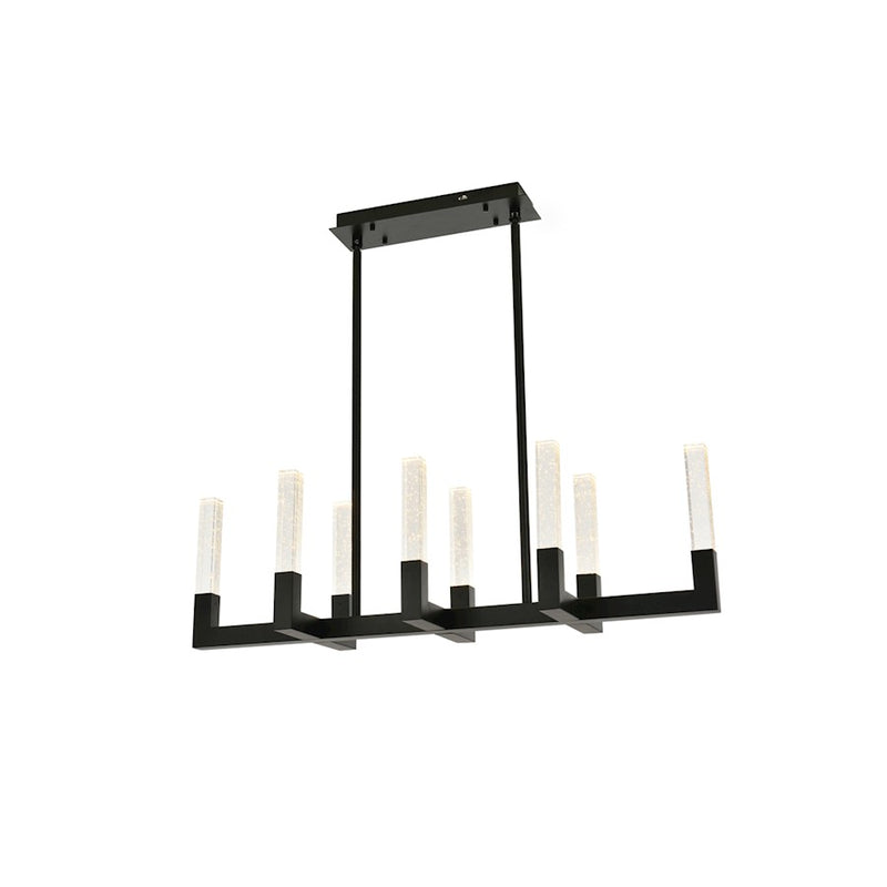 Elegant Lighting Noemi 8 Light 42" LED Pendant, Black/Clear