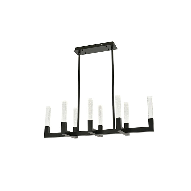 Elegant Lighting Noemi 8 Light 42" LED Pendant, Black/Clear