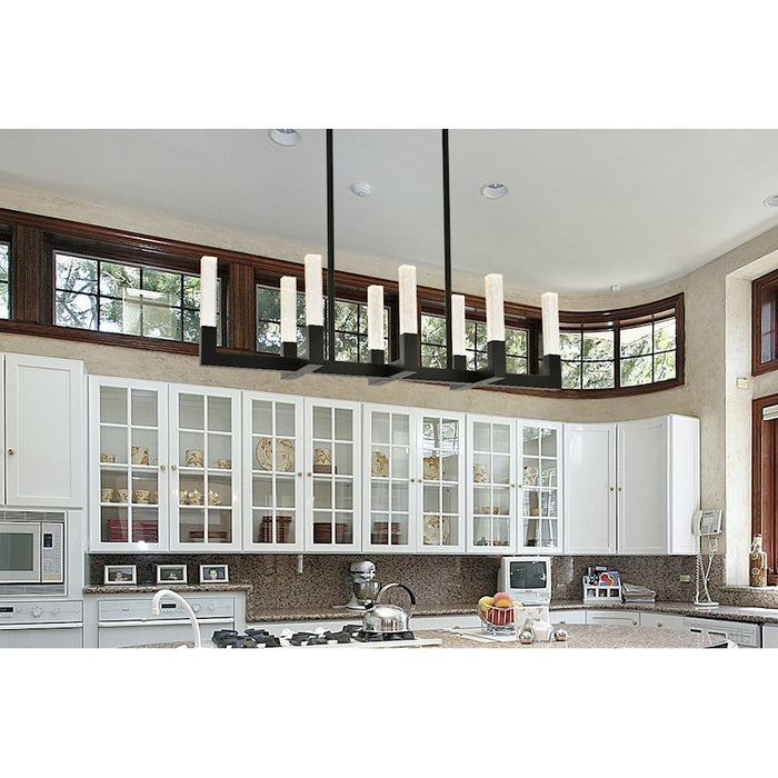 Elegant Lighting Noemi 8 Light 42" LED Pendant, Black/Clear