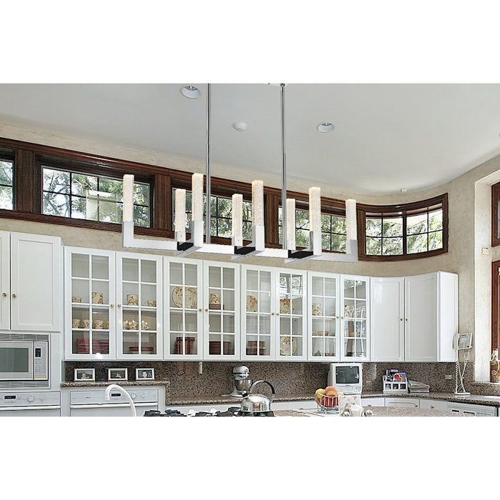 Elegant Lighting Noemi 8 Light 42" LED Pendant, Chrome/Clear