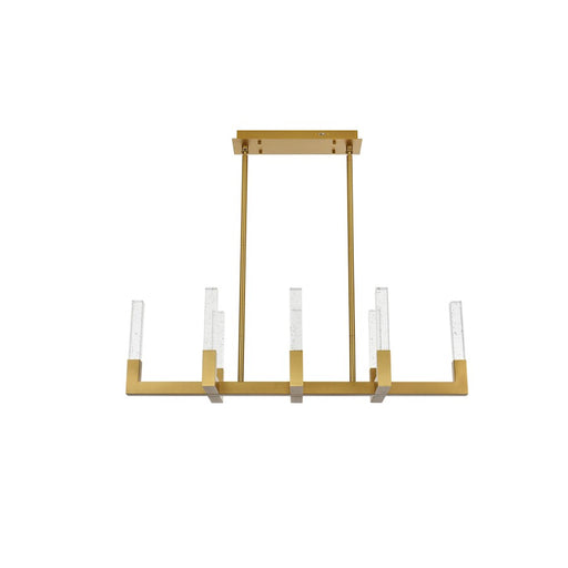 Elegant Lighting Noemi 8 Light 42" LED Pendant, Satin Gold/Clear - 1030G42SG