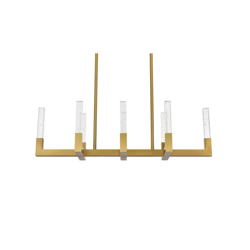 Elegant Lighting Noemi 8 Light 42" LED Pendant, Satin Gold/Clear