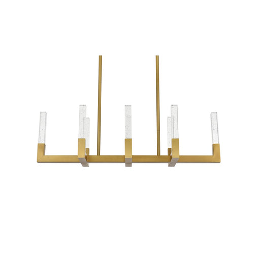 Elegant Lighting Noemi 8 Light 42" LED Pendant, Satin Gold/Clear