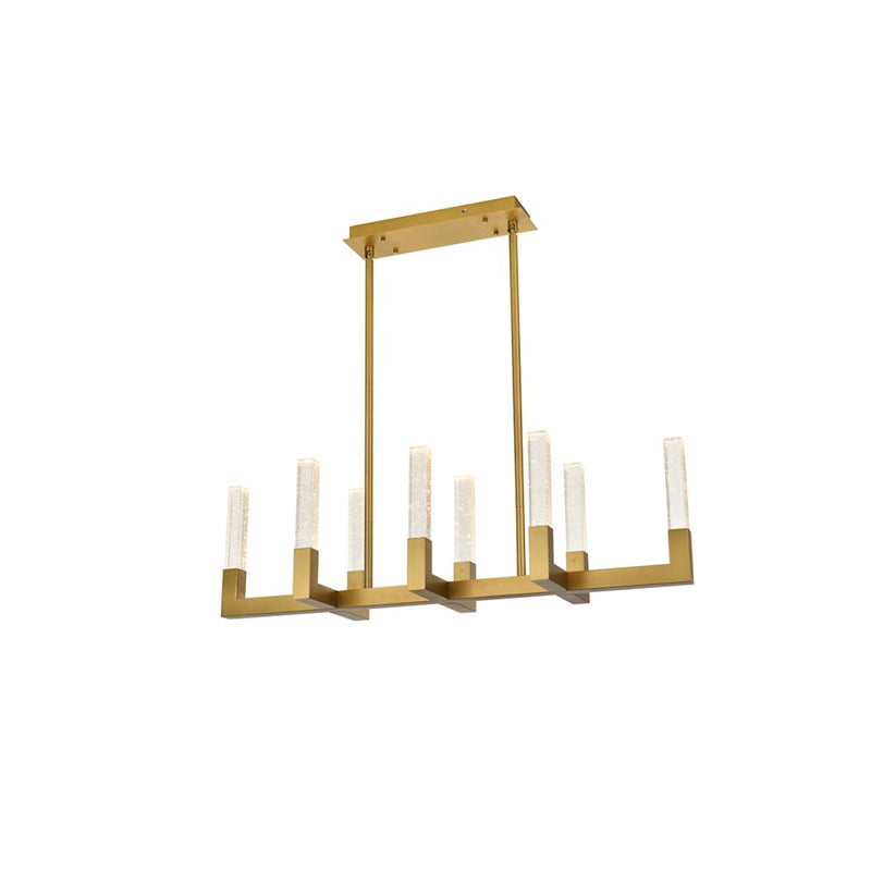 Elegant Lighting Noemi 8 Light 42" LED Pendant, Satin Gold/Clear