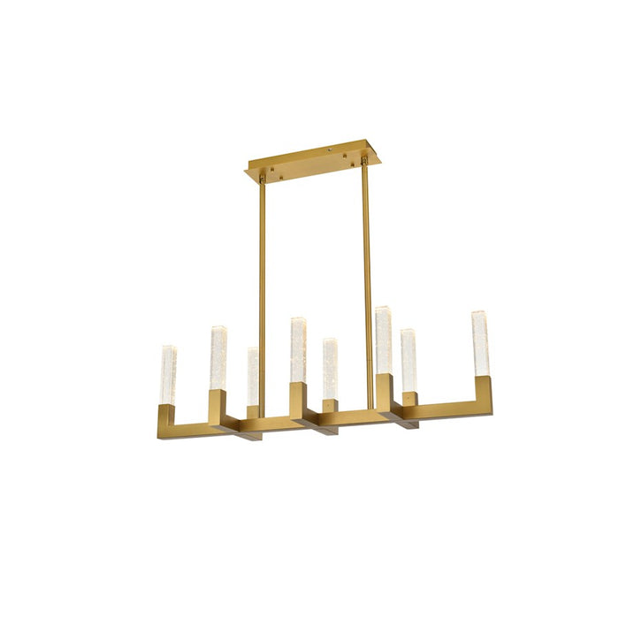 Elegant Lighting Noemi 8 Light 42" LED Pendant, Satin Gold/Clear