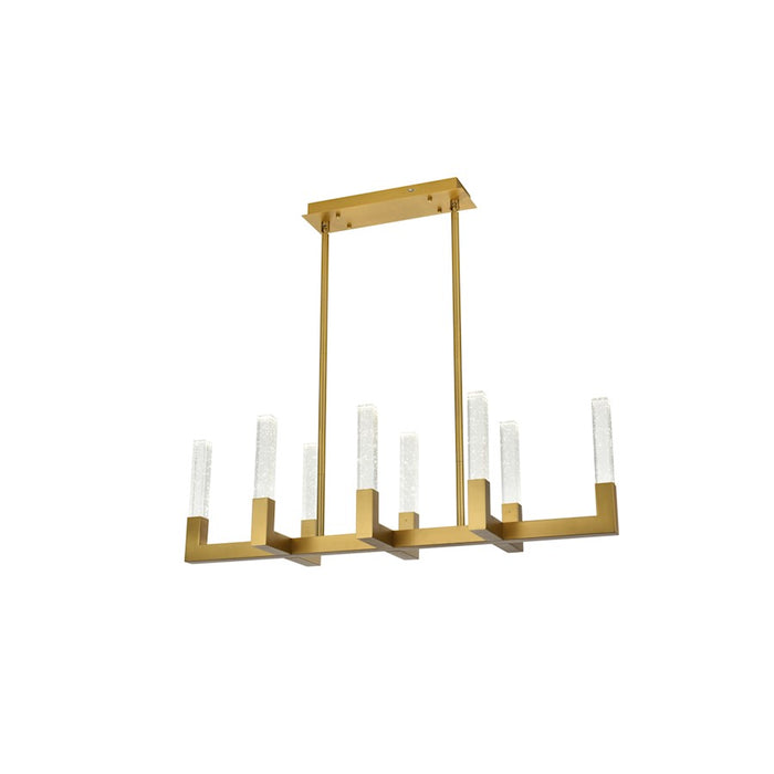 Elegant Lighting Noemi 8 Light 42" LED Pendant, Satin Gold/Clear