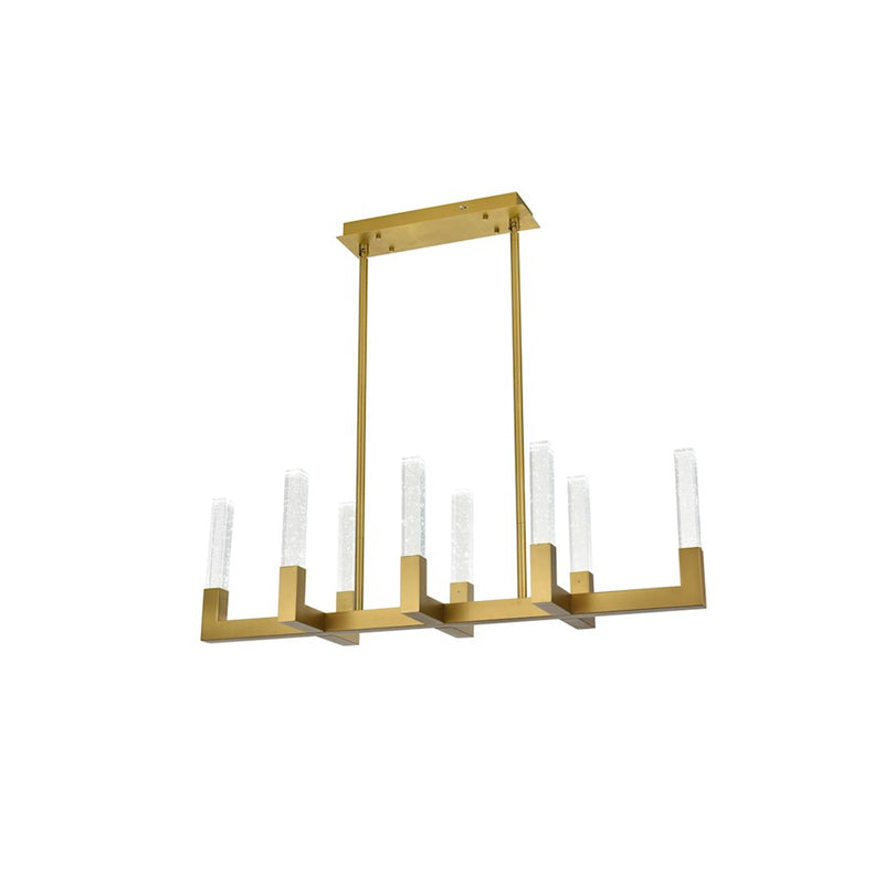 Elegant Lighting Noemi 8 Light 42" LED Pendant, Satin Gold/Clear