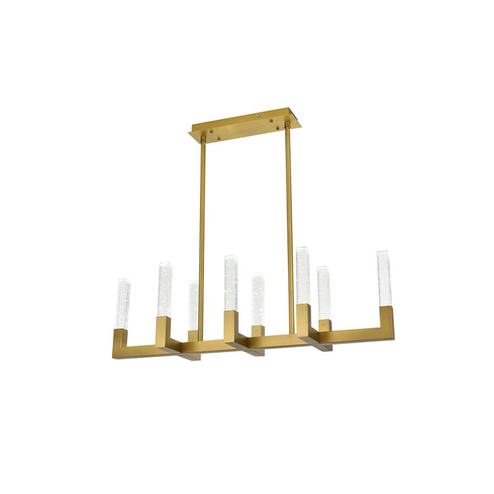 Elegant Lighting Noemi 8 Light 42" LED Pendant, Satin Gold/Clear