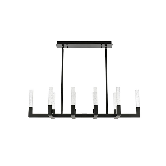 Elegant Lighting Noemi 10 Light 48" LED Pendant, Black/Clear