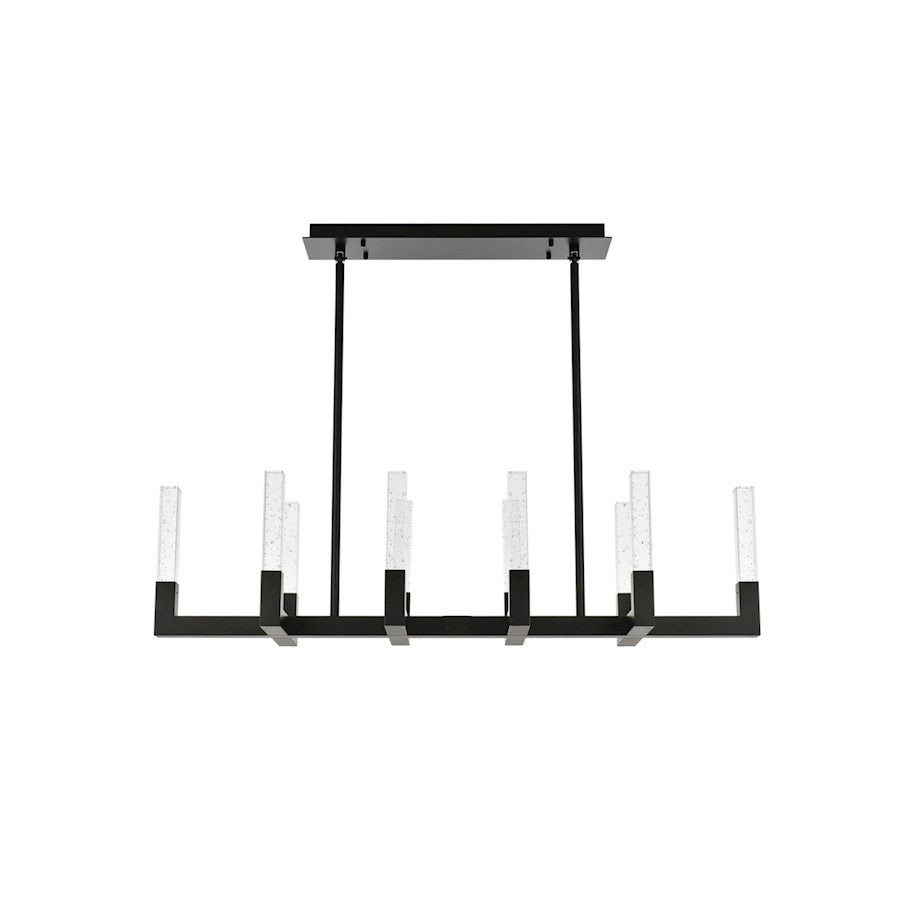 Elegant Lighting Noemi 10 Light 48" LED Pendant, Black/Clear