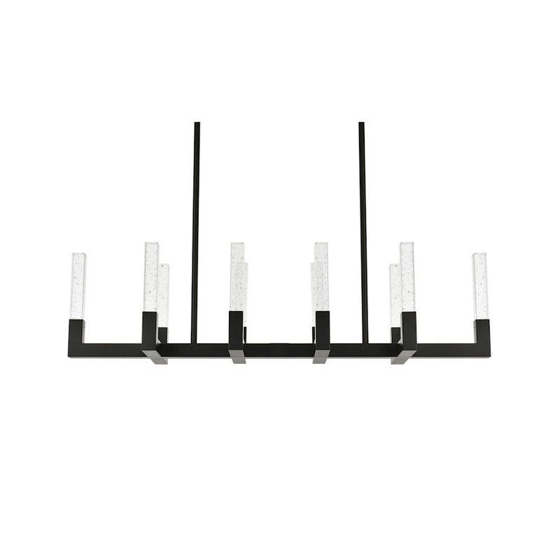 Elegant Lighting Noemi 10 Light 48" LED Pendant, Black/Clear