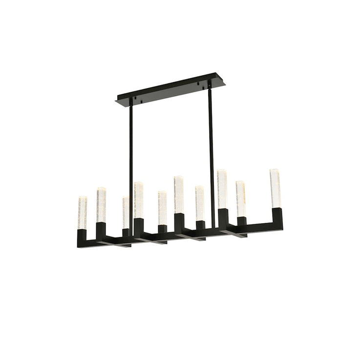 Elegant Lighting Noemi 10 Light 48" LED Pendant, Black/Clear