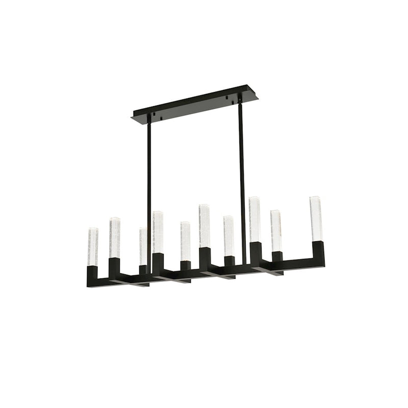 Elegant Lighting Noemi 10 Light 48" LED Pendant, Black/Clear