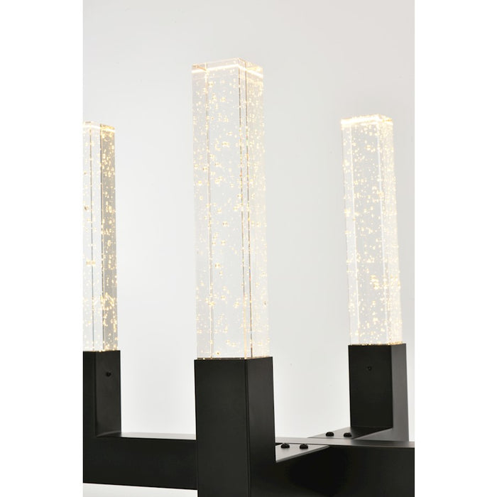 Elegant Lighting Noemi 10 Light 48" LED Pendant, Black/Clear