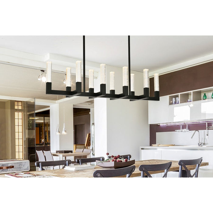 Elegant Lighting Noemi 10 Light 48" LED Pendant, Black/Clear