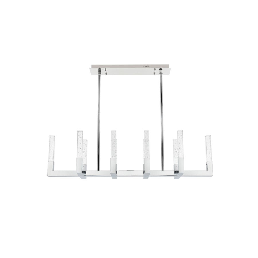 Elegant Lighting Noemi 10 Light 48" LED Pendant, Chrome/Clear - 1030G48C