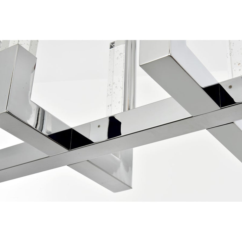 Elegant Lighting Noemi 10 Light 48" LED Pendant, Chrome/Clear