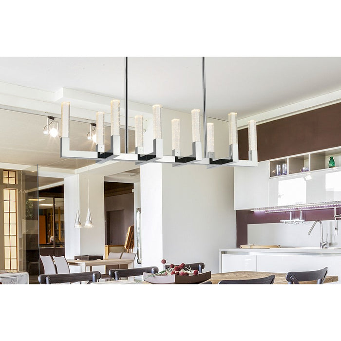 Elegant Lighting Noemi 10 Light 48" LED Pendant, Chrome/Clear