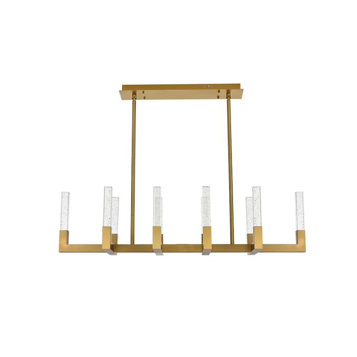 Elegant Lighting Noemi 10 Light 48" LED Pendant, Satin Gold/Clear