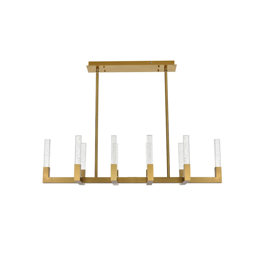 Elegant Lighting Noemi 10 Light 48" LED Pendant, Satin Gold/Clear