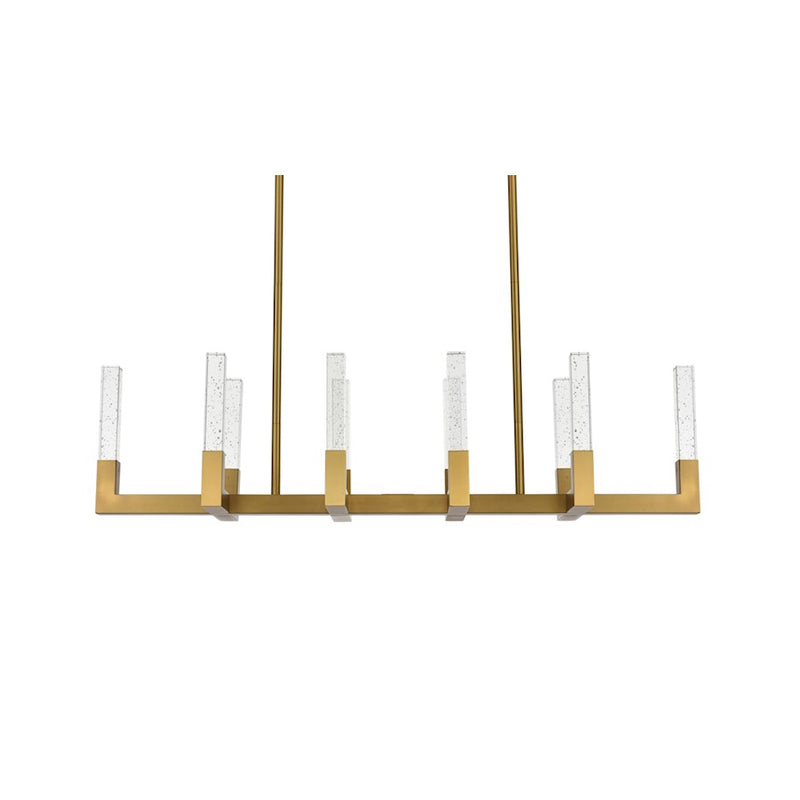 Elegant Lighting Noemi 10 Light 48" LED Pendant, Satin Gold/Clear
