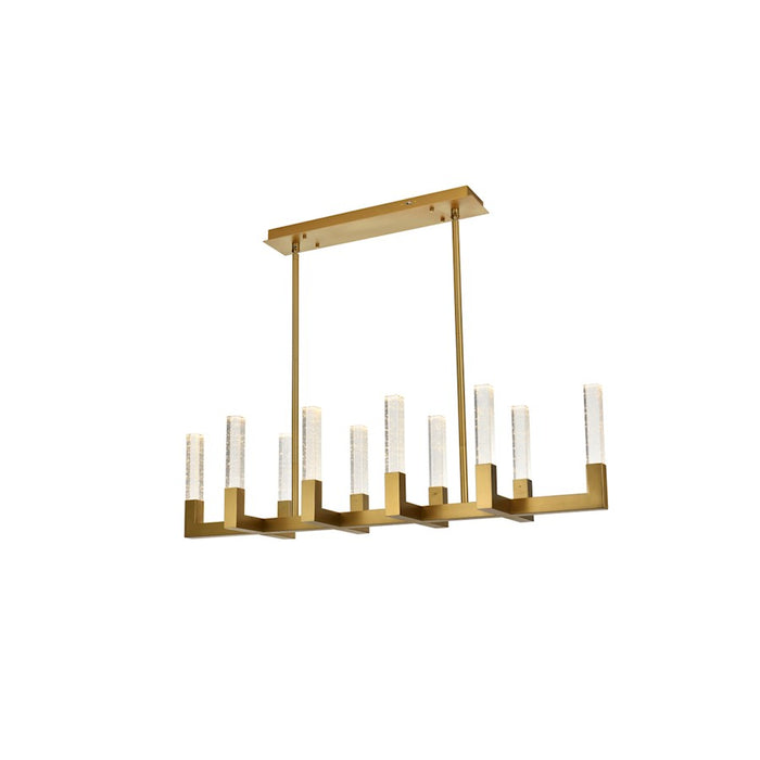 Elegant Lighting Noemi 10 Light 48" LED Pendant, Satin Gold/Clear