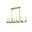Elegant Lighting Noemi 10 Light 48" LED Pendant, Satin Gold/Clear