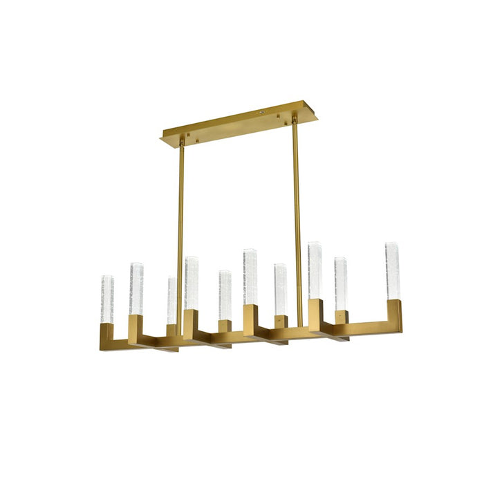 Elegant Lighting Noemi 10 Light 48" LED Pendant, Satin Gold/Clear