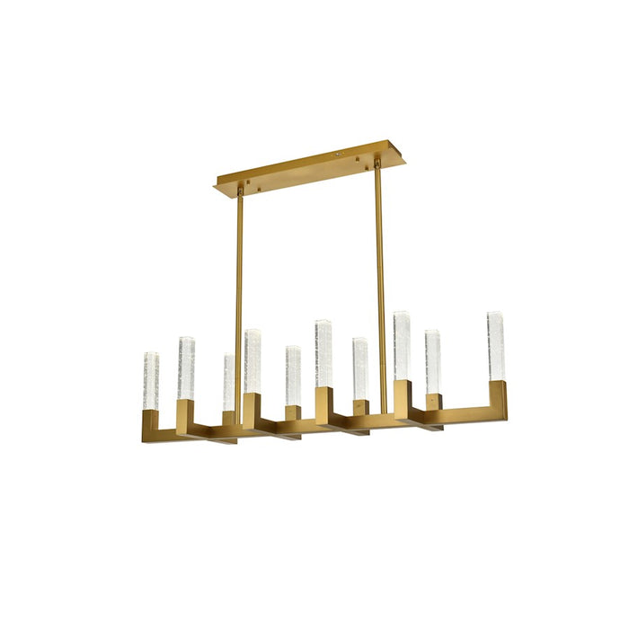 Elegant Lighting Noemi 10 Light 48" LED Pendant, Satin Gold/Clear